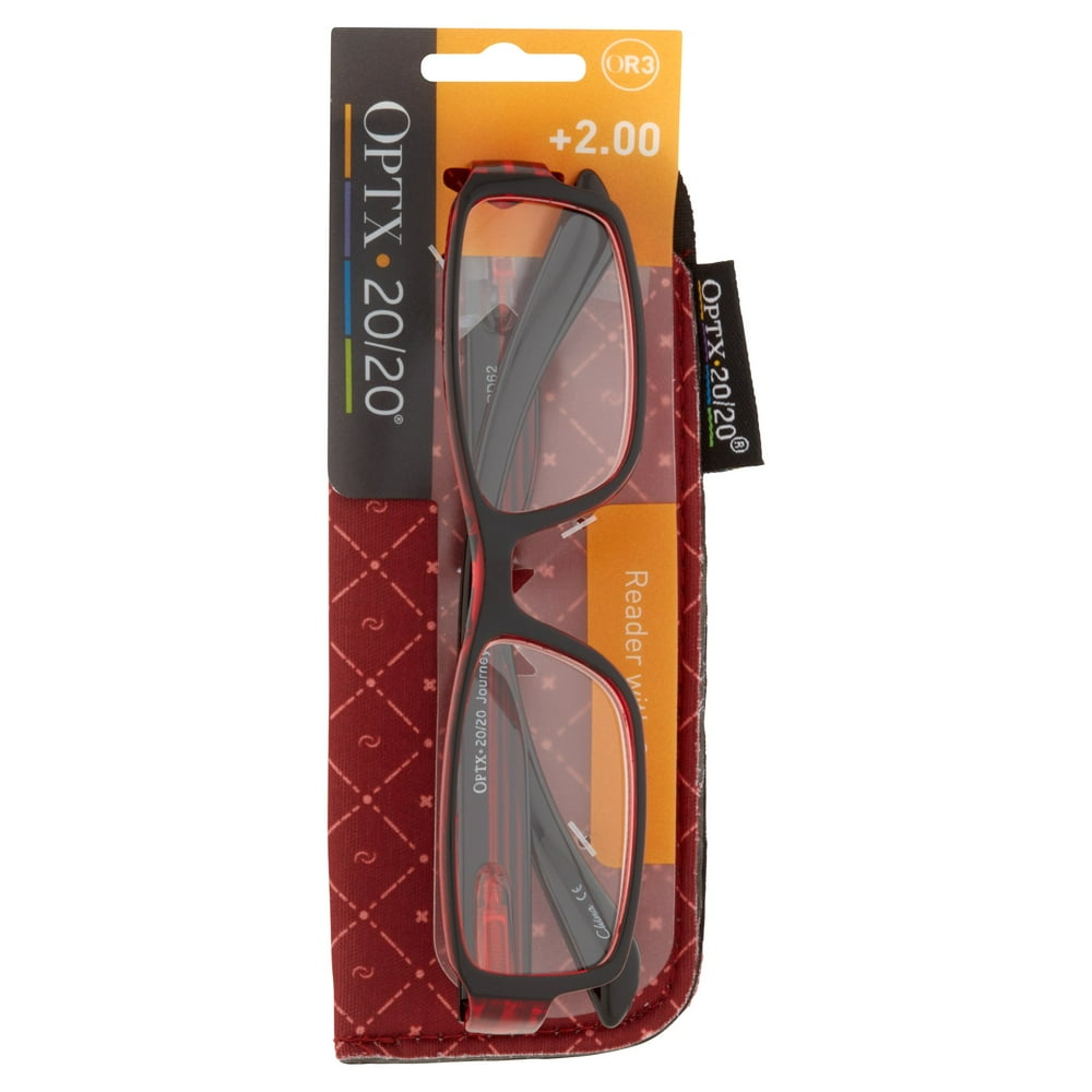 Optx 20/20 OR3 +2.0 Reader with Case Reading Glasses