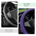 thumbnail image 6 of Elastic Steering Wheel Cover, 15"×15" Comfy Breathable Stretch Steering Wheel Protector, Ice-Silk Cloth Polyester Steering Wheel Cover for Men Women, Car Accessories, Black, 6 of 6