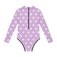 thumbnail image 4 of Swimsuit for Girls, Long Sleeve One Piece Rashguard, Solid Color Beach Vacation Swimsuit for Kids 2-13 Years, 4 of 7