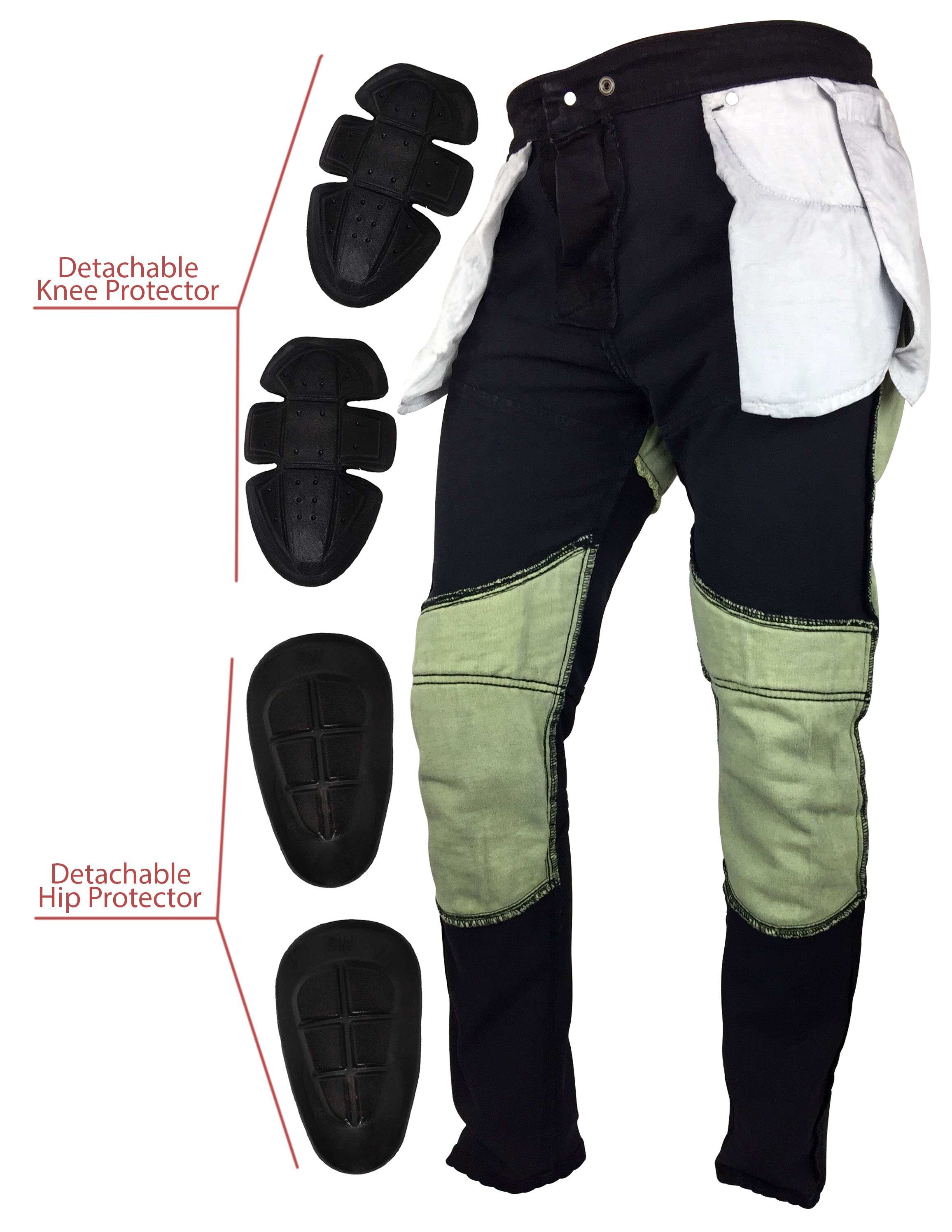 SM Racewear Men's Motorcycle Biker Riding Cargo Jeans With Aramid Kevlar Reinforced CE Pads