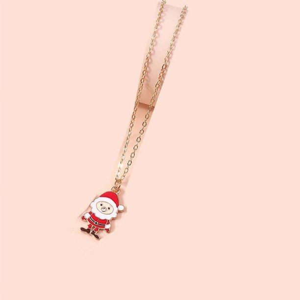 Collares de Navidad esmaltados para hombres y mujeres, juego de joyas de moda, árbol de Navidad, campana, Papá Noel, copo de nieve, colgantes, regalos, 3 piezas, 4 piezas