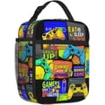 thumbnail image 4 of Video Game Lunch Box Gamepad Lunch Bag Reusable Cool Gamer Slogan Game Theme Lunch Box Video Game Lunchbox Video Game Lunch Box, Game Lunch Box Gaming Lunchbox For Women Men, Work, Picnic, Beach, 4 of 5