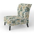 thumbnail image 3 of Designart "Blue Victorian Floral Damask" Blue Damask Upholstered Accent Chair - Bohemian & Eclectic Arm Chair For Living Room, 3 of 5