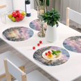 thumbnail image 4 of 15 Inch Round Grid Plate Mats Heat Non-Slip Resistant PVC Placemats for Kitchen Dining Table Decor Watercolor Winter Landscape 1PCS, 4 of 5