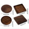 thumbnail image 4 of Retro Beech Black Walnut Wood Coaster Insulation Cup Mat Household Square Round Coaster Home Decoration Accessories, 4 of 6