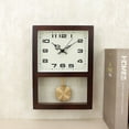 thumbnail image 4 of ITIGOITIE Rectangular Log Pendulum Wall Clock, Modern Minimalism, Dark Brown, 4 of 6