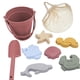 thumbnail image 2 of Set de playa de viaje con juguetes de arena y silicona para niños y niñas, ideal para viajes y vacaciones. Rosa, 2 of 9