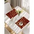 thumbnail image 5 of Brown Abstract Line Placemats Set of 12, Geometric Distortion Texture Fluid Art Placemats for Dining Table, Place Mats for Kitchen Tabletop, Waterproof Wipeable Dining Table Mats Set, 5 of 9