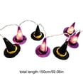 thumbnail image 4 of Halloween Decor Witch Hat String Lights 59.06 Inch with LED Glowing Hats Purple and Black for Indoor Home Party Decor, 4 of 6