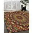 thumbnail image 3 of Ahgly Company Machine Washable Indoor Round Transitional Cinnamon Brown Area Rugs, 7' Round, 3 of 7