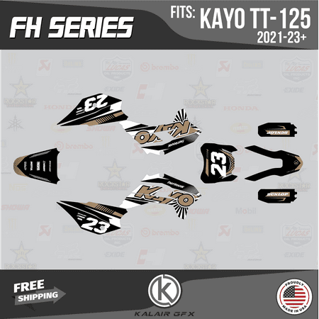 Kalair GFX Graphics Kit for Kayo Pit Bike TT 125 and TT 140 (2021+) Fh Series