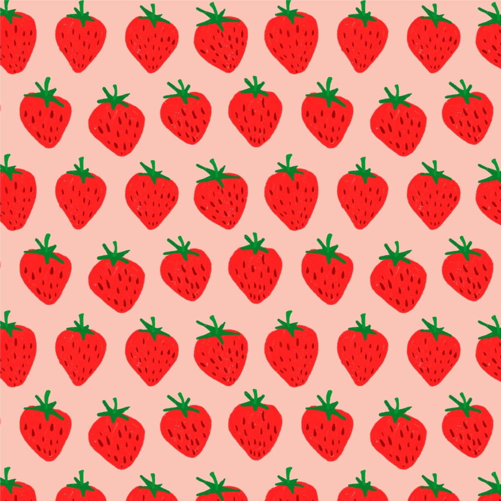 Cute Strawberry Strawberries Pattern Sketchy Premium Roll Gift Wrap Wrapping Paper