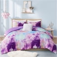 thumbnail image 4 of JERFIT Queen Full Watercolor Tie Dye Comforter Set, Hypoallergenic Microfiber Bedding with Decorative Pillow, Multicolor Bohemian Style, 4 of 10