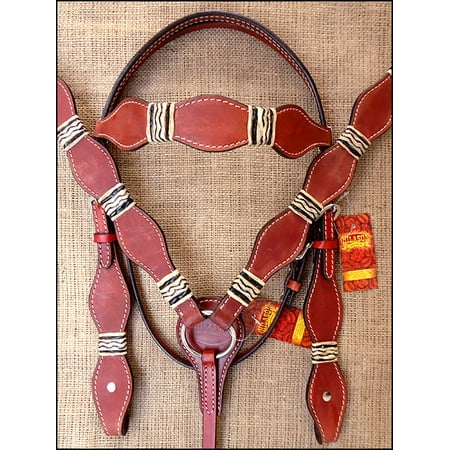 - HILASON WESTERN RAWHIDE BRAIDED AMERICAN LEATHER HORSE HEADSTALL BREAST COLLAR