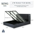 thumbnail image 5 of Zanmintaobo King Lift up Storage Bed with Wingback Headboard,Hydraulic Linen Upholstered,Metal Frame,No Box Spring Needed,Easy Assembly,Dark Gray, 5 of 5