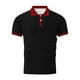 thumbnail image 5 of Mens Manga Corta Botón Abajo Camisas con Bolsillo de Impresión Solapa Cuello Gira Blusa de Suéter, 5 of 5