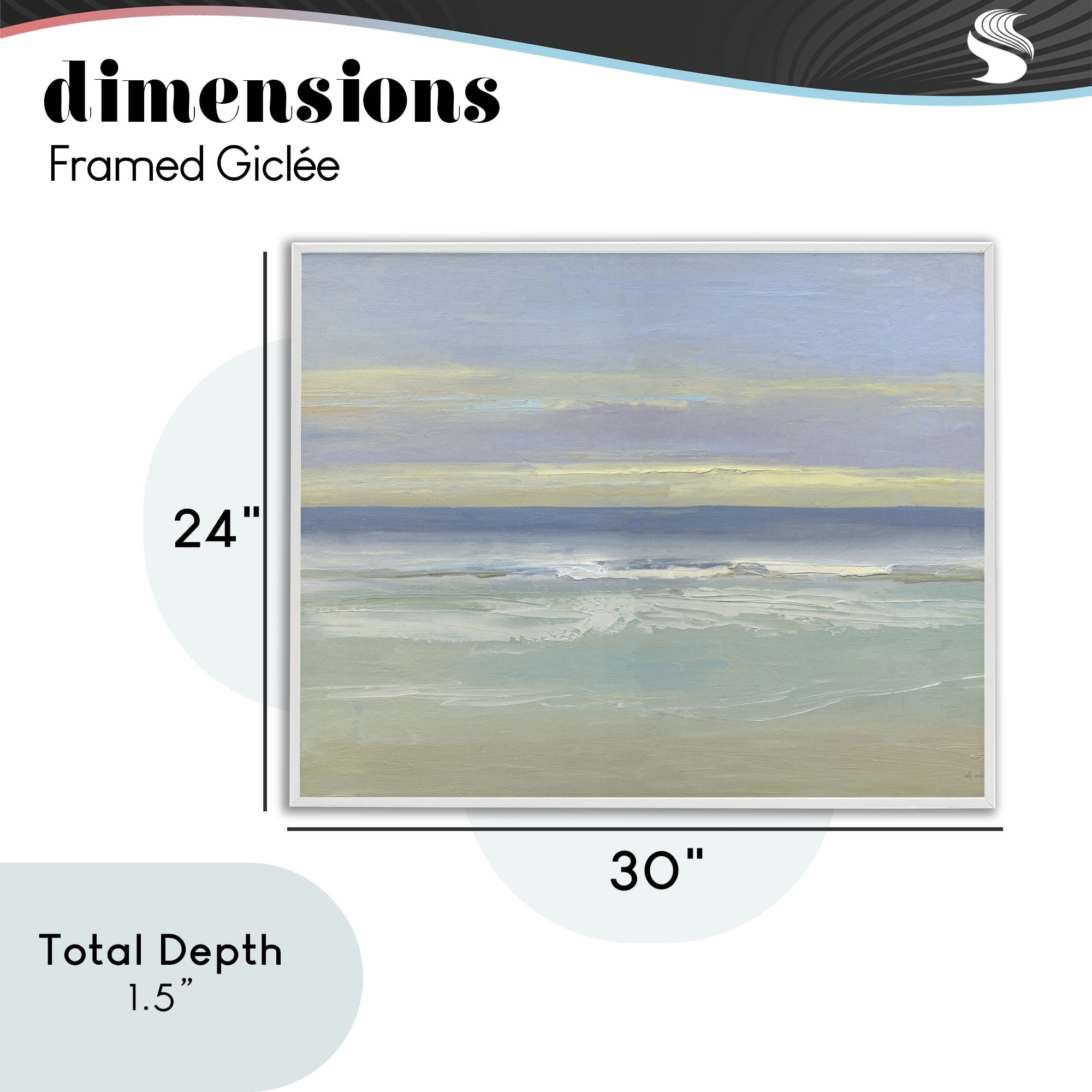 Stupell Industries Tranquil Coastal Morning Waves White Framed Giclee Art, design by Sally Swatland