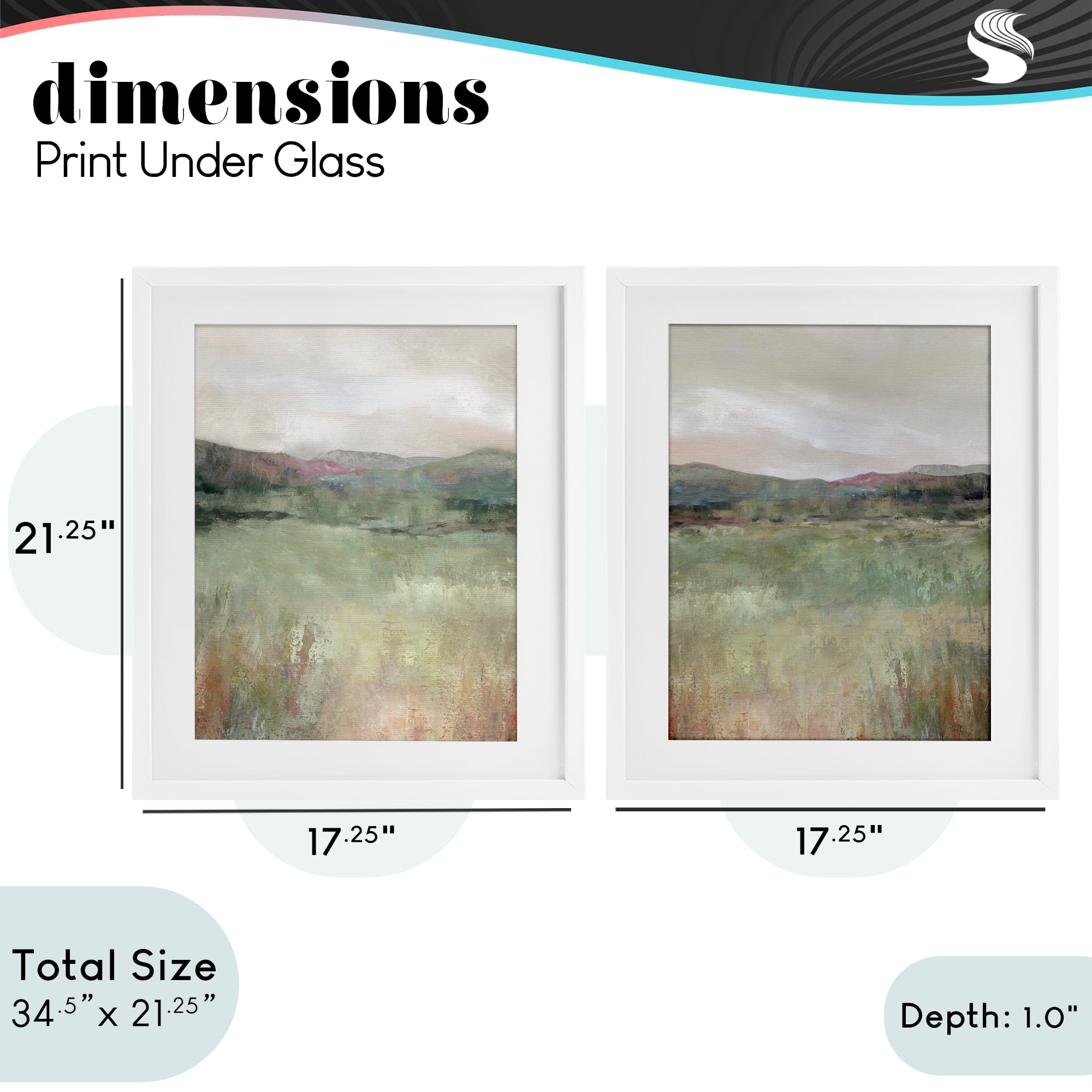 Stupell Industries Muted Glimpse of Spring 2 Piece White Framed Print Under Glass Set, design by Carol Robinson