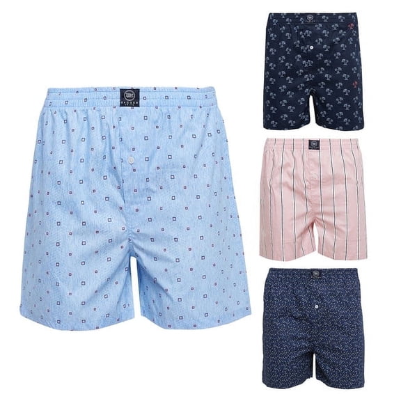 Badger Smith - Men's Boxer Shorts, Comfortable Cotton Boxers, 100% Cotton Print Multicolor Boxers for Men, Multi Pack