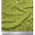 thumbnail image 1 of Soimoi Green Poly Georgette Fabric Tree Christmas Printed Fabric 1 Yard 52 Inch Wide, 1 of 3