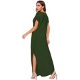 thumbnail image 4 of Women's V Neck Side Pockets Split Hem Beach Long Maxi Dress, 4 of 5