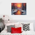 thumbnail image 4 of GOSMITH Winter, Scenic Artwork Canvas Print, Winter Landscape Wall Décor, Beautiful Large Wall Art Print, Forest River Canvas Print, Tree Wall Art, Wild Nature Artwork, Wall, 4 of 4