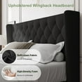 thumbnail image 4 of Feonase King Size Bed Frame with Upholstered Wingback Headboard,Button Tufted Platform Bed and Heavy Duty Wooden Slats Support,Easy Assembly, Noise-Free,No Box Spring Needed, Black, 4 of 7
