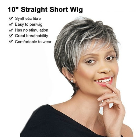 10 Straight Short Hair Wig Synthetic Fibre Heat Resistant Natural