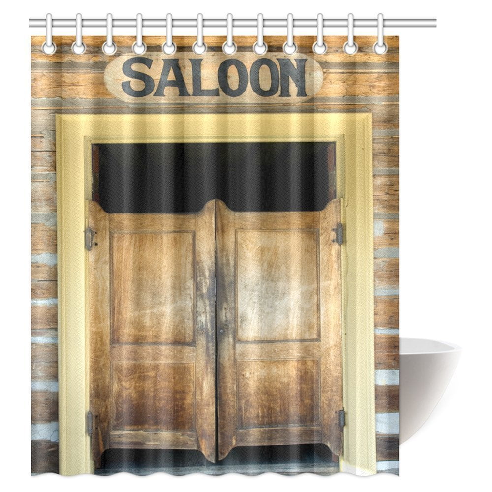 MYPOP Western Decor Shower Curtain, Authentic Saloon Doors Of Old