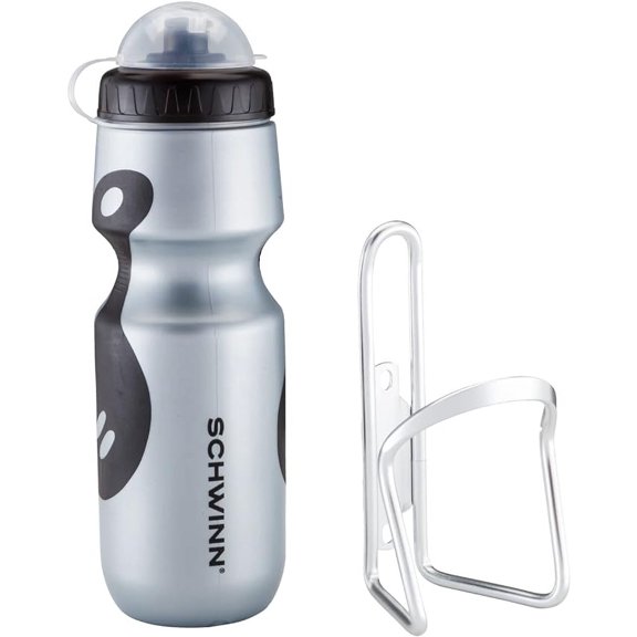 Schwinn Squeeze Sport Bottle and Durable Alloy Cycling Accessory Bottle Cages