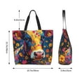 thumbnail image 5 of Cauagu Colorful Daisy Sunflower Cow Print Women Large Capacity Tote Bag - Casual Shoulder Bag Fashion Handbag Shopping Bag Daily Bag Hobo Bags for Travel Work and Shopping, 5 of 8