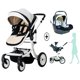 thumbnail image 2 of New 3 in 1 Baby Stroller with car seat,High Landscape baby Carriage Light Newborn Pram Luxury stroller shock absorption fold ShopWise Round, 2 of 12