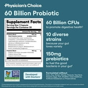 Physician’s Choice 60 Billion Probiotic for Women and Men, 30 Count, Digestive & Gut Health