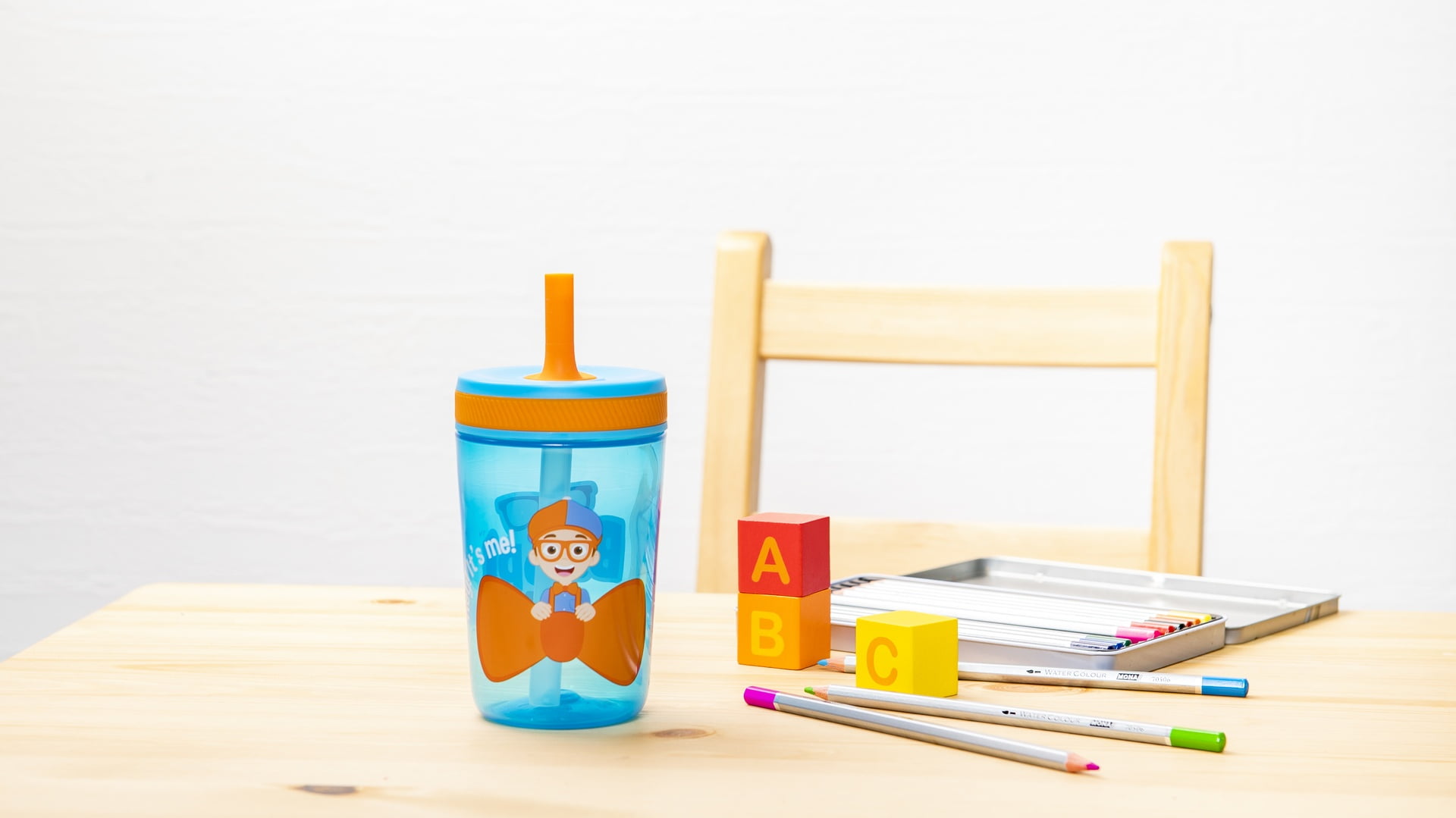 Zak Designs Blippi Kelso Toddler Cups For Travel or At Home, 15oz 2-Pack  Durable Plastic Sippy Cups With Leak-Proof Design is Perfect For Kids ( Blippi) 