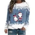thumbnail image 1 of EGNMCR Chandail en Molleton de Noël pour Femmes T-shirt Imprimé d'Hiver Manches Longues Blouse Col Rond Hauts Décontractés, 1 of 3