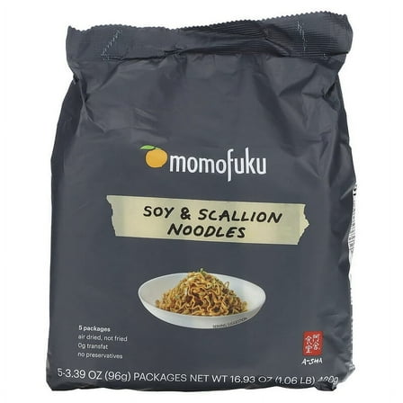 Momofuku, Soy & Scallion Noodles, 5 Packs, 3.39 oz (96 g) Each Pack of 2
