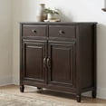 thumbnail image 6 of Simpli Home Connaught 40 inch Wide Solid Wood Traditional Entryway Storage Cabinet in Dark Chestnut Brown, 6 of 8