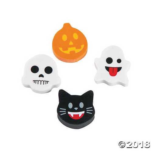 Mini Halloween Emoji Erasers
