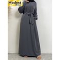 thumbnail image 2 of Modest Abaya Ramadán Turquía Kaftan ropa islámica musulmana para damas vestido Hijab bata mujer musulmana caftán marroquí Vestidos, 2 of 5