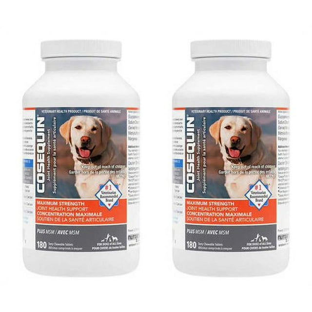 Cosequin DS Maximum Strength Plus MSM Joint Health Supplement for Dogs - 180-Count 2-Pack | Optimal Joint Support for Your Beloved Dogs