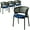 Navy Blue, variant on LeisureMod Modern Dining Chair Upholstered Accent Side Chair with Cozy Armchair and Iron Legs for Dining Room or Kitchen Ervilla Series Set of 4 in Black