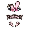 thumbnail image 1 of Moocorvic 3Pcs Wooden Easter Welcome Door Sign Hanging Decoration,Rabbit Wreath for Spring Wall Farmhouse Home Indoor Decor, 1 of 6