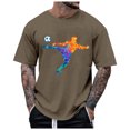 thumbnail image 1 of LUOGENLI T-shirts pour Hommes T-shirts d'Été pour Hommes Rue Extérieure Manches Courtes Col Rond t-Shirt Manches Courtes Football Tir Violent 4xlt T-shirts Graphiques pour Hommes T-shirts Jour de la Saint-Patrick Café TTTG, 1 of 5
