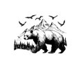 thumbnail image 3 of Adhesivos de pared con oso de montaña, oso negro, pájaro del bosque, 60 x 90 cm, 3 of 4