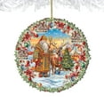thumbnail image 4 of Designocracy 8611066 5 x 5.5 x 0.25 in. Santas Magical Cottage Wreath Wooden Christmas Santa Snowman Decor Ornaments, 4 of 8