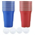 thumbnail image 1 of Juego de Beer Pong, juego para beber Beer Pong, vasos de Beer Pong, 22 vasos, 4 pelotas de ping pong rojas y azules, 1 of 14
