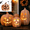 Medium, variant on Fall Decor - Halloween Decor Resin Pumpkin Jack O' Lantern with Flameless Candle - Vintage Autumn Farmhouse Table Decorations for Home Indoor Outdoor Porch Mantel,9.8inches (Large)