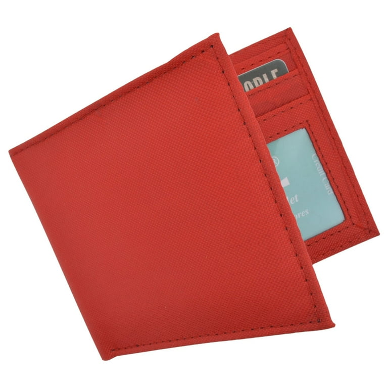 New Boys Slim Thin Nylon Bifold Wallet with Coin Pouch 