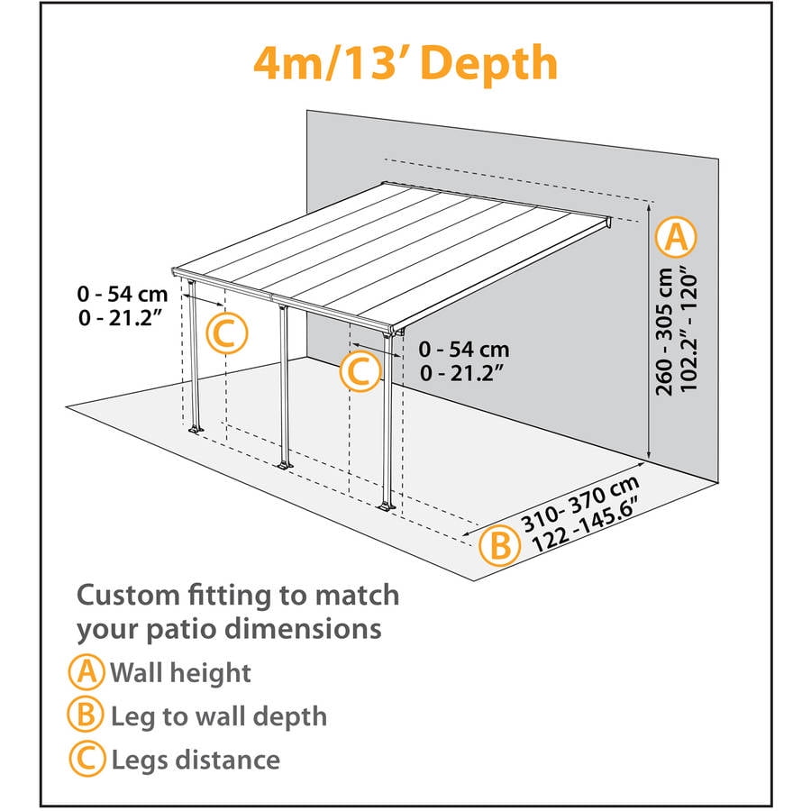 Palram Feria Patio 13 Ft Cover Kit Com