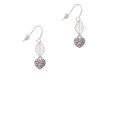 thumbnail image 2 of Delight Jewelry Silvertone Clear AB Crystal Heart Silvertone Leaf French Earrings, 2 of 5